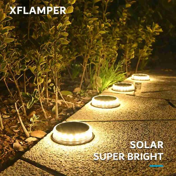 Lampade da giardino 4PCS Super Bright LED Solar Pathway Light Outdoor IP65 Impermeabile 3.7V 1200mAH Lampada da terra per la decorazione del giardino Q231125