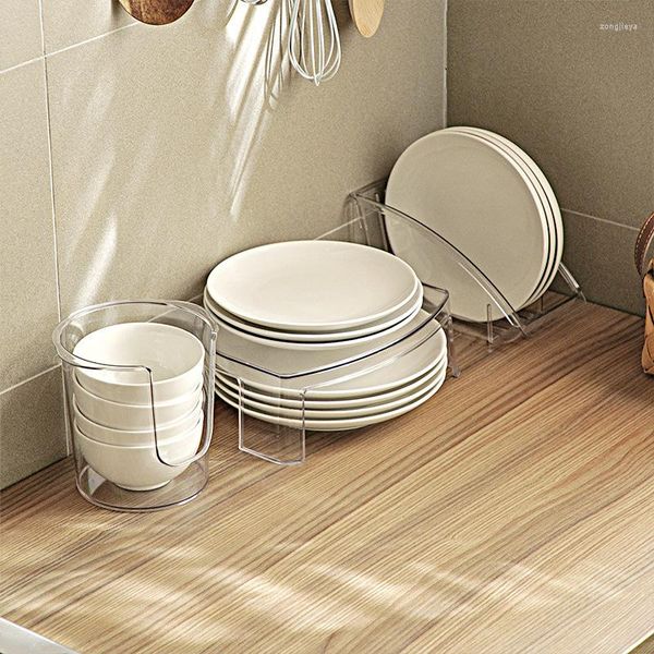 Garrafas de armazenamento simples e transparente Kitchen prat rack dren drening home multifuncional caixa de tigela