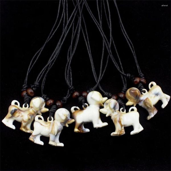 Collane con ciondolo Lotti 12 pz Conchiglia Colore Cane Carino Arcylic Pet Pendenti con ciondoli Nekclaces Commercio all'ingrosso di gioielli