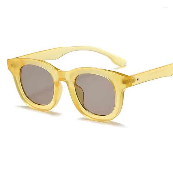 Солнцезащитные очки YOOSKE, цветные овальные женские солнцезащитные очки INS, модные солнцезащитные очки желеобразного цвета в стиле ретро для женщин, винтажные солнцезащитные очки с круглым лицом