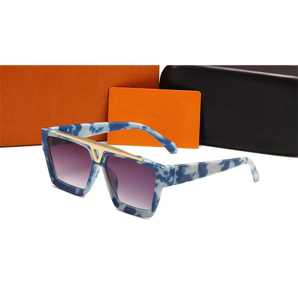 Óculos de sol de grife por atacado para homens e mulheres moda luxo armação de pc óculos de sol de alta qualidade clássico adumbral óculos acessórios com caixa 6 cores