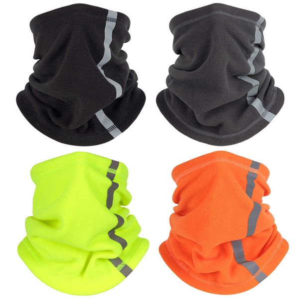 Cappellini da ciclismo Maschere Outdoor Inverno Caldo pile Collo Sciarpe Riflettente Sci Copricollo Maschera Moto Mezza maschera Sciarpa Equitazione Biker Antivento J230422