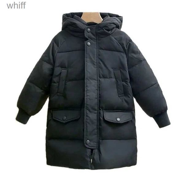 Casaco de inverno crianças meninas casacos longos crianças meninos jaquetas moda grossa com capuz pato branco para baixo snowsuit 2-14y adolescentes casaco parkas 231125