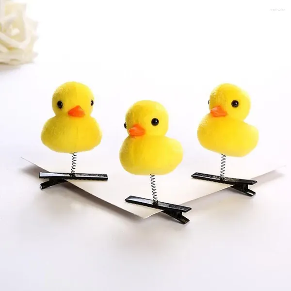 Accessori per capelli Cartoon Peluche Anatra Pollo Cane Stella Clip Forcina per ragazze Mollette a becco d'anatra in metallo