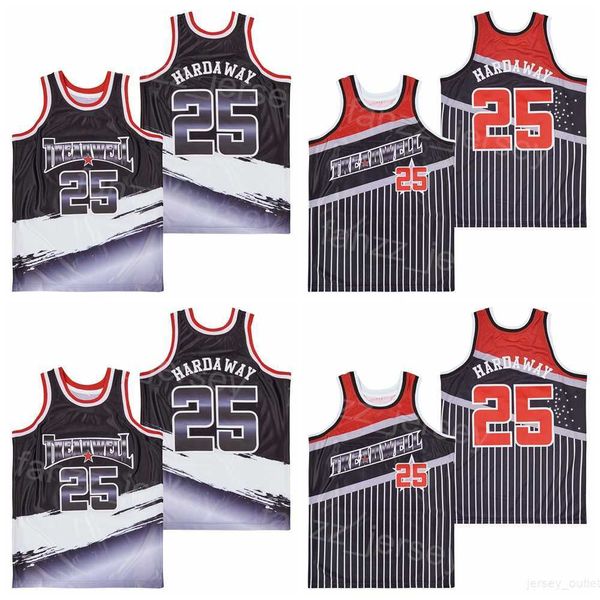 Jerseys da escola de basquete Treadwell High School Penny Hardaway 25 Camisa Moave Hiphop College Stitched University Pullover Breathable Team Pinsstripe Black Retro Man