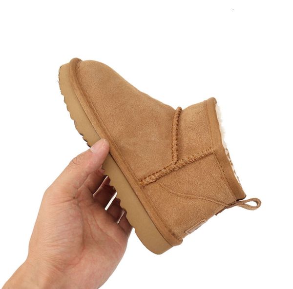 Inverno quente designer botas de neve para crianças botas de pele de tornozelo ultra mini tazz tasman chinelos mostarda semente castanha real couro crianças bota australiana na moda shoesx