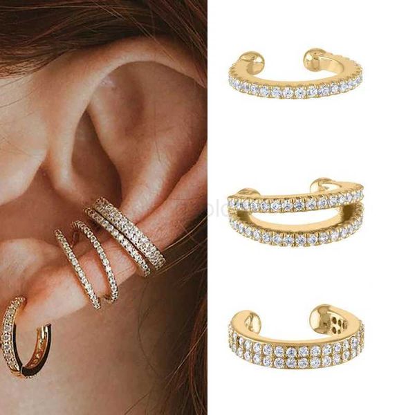 Ear Cuff CRMYA Luxo Ouro Prata Preenchido Clipe Brinco Para Mulheres Completa CZ Zircon Grande Círculo Homens Orelha Cuff Jóias Clipe Na Orelha Atacado zln231125