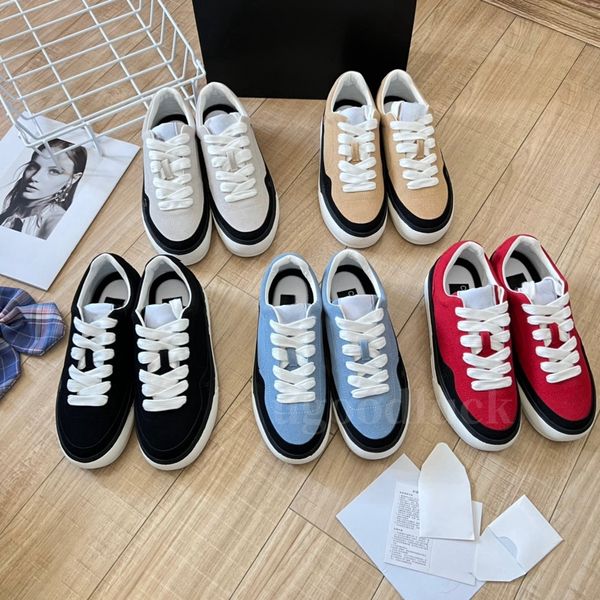 Scarpe firmate casual Rilascio del marchio Scarpe con zeppa da donna Ch Scarpe da tavolo casual da donna uomo coppia tela spessa suola spessa scarpe di tela rialzate con suola