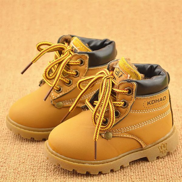 Сапоги осень-зима для малышей, модная детская обувь для мальчиков и девочек, зимняя плюшевая обувь, размер 231124
