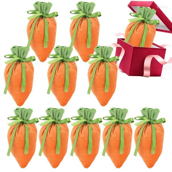 Подарочная упаковка, 10 шт., пасхальная сумка Veet, корзина для украшений с морковью, сумки для печенья и конфет с шнурком для S