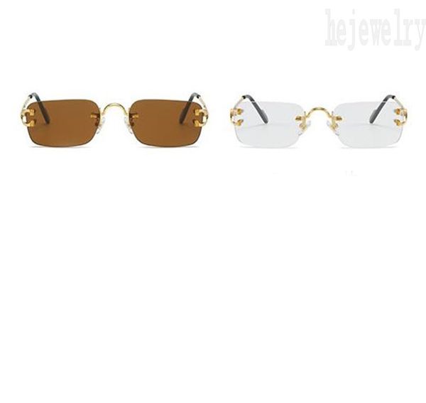 Designer-Sonnenbrille für Damen Herrenbrille Designer rahmenlos mit vergoldeten Metallteilen lentes de sol Freizeit UV-beständige Luxus-Sonnenbrille ausgereift PJ039 B23