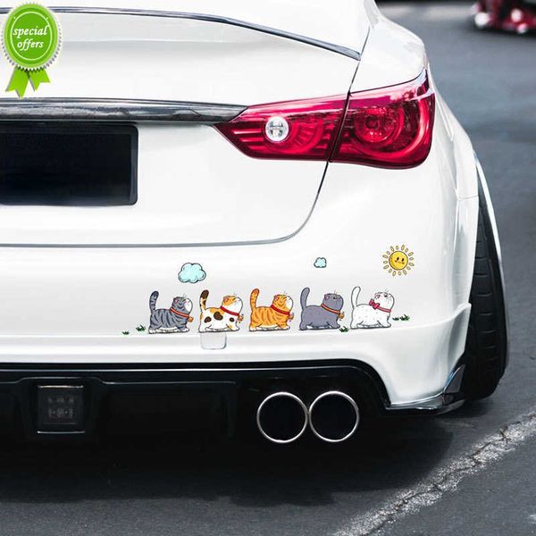 Yeni sevimli karikatür kediler araba sticker komik hayvan şekillendirme su geçirmez çıkartmalar dekorasyon araba gövdesi ev pencere yaratıcı çıkartmalar dekor