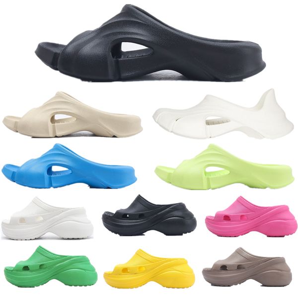 2023 Sandálias femininas Designer piscina de slides Crocsss bege rosa branco verde borracha molde de molde de giro preto homem casual sapatos mocassins chinelos 36-45