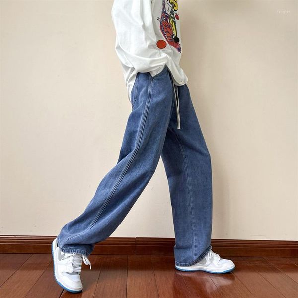 Herren Jeans - Jugend Y2k Streetwear Baggy Pants 2023 Lässige Grafik Denimhose Hohe Taille Koreanische Mode Lose Blau