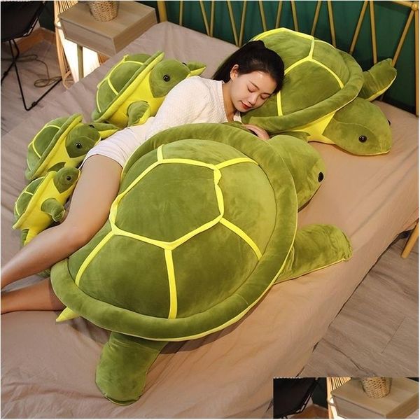 Plüschpuppen 35/45/55 cm schöne Schildkröte Plüschtier Kawaii Tierpuppen gefüllte weiche Meeresschildkrötenkissen Geburtstagsgeschenke für Kinder Mädchen 2 Dhqpz