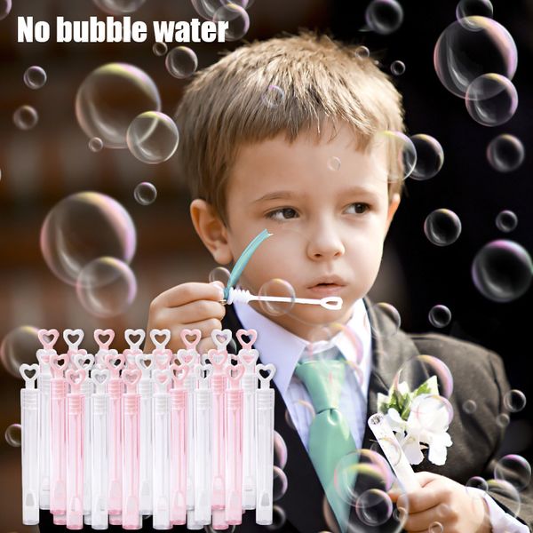 Outros suprimentos de festa de evento 50pcs/lote Love Heart Bubble Wand Tube Bubble Soap Bottle Wedding Wedding Festival Party Decoration Kids Toy 230425