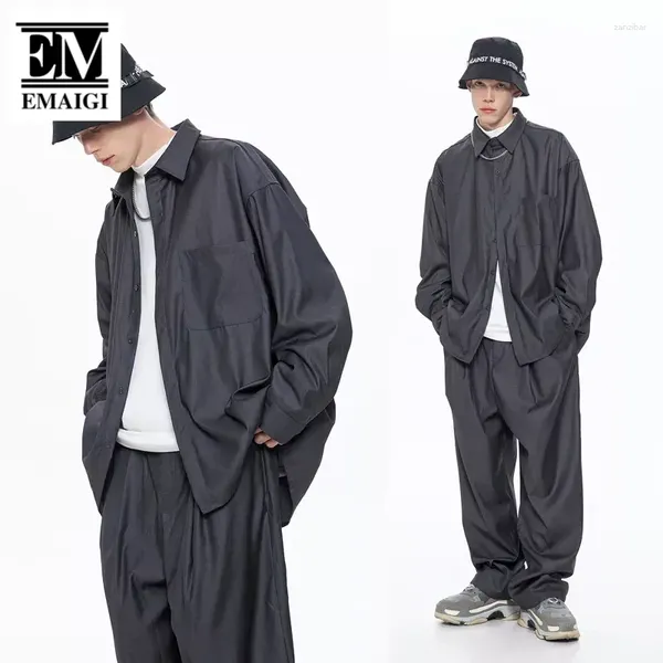 Männer Trainingsanzüge Männer Japan Koreanische Streetwear Mode Lose Casual Langarm Hemd Anzug Hose Sets Frauen Übergroße Hemden Hosen Paar