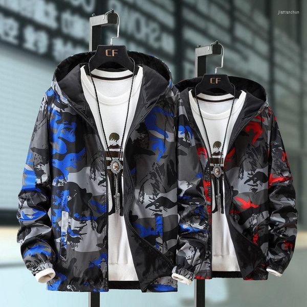 Jackets masculinos 2023 Spring Autumn Mens Casaco Capaca Capuz Casual Moda de retalhos Cor Men Windbreaker de alta qualidade Bomber masculino