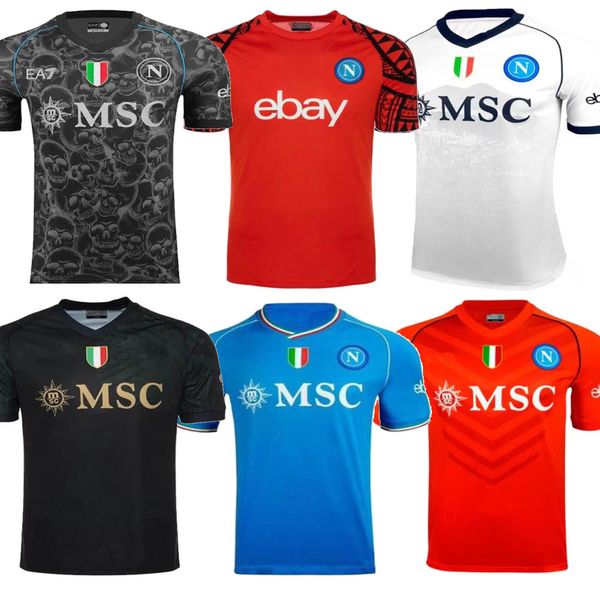 23 24 Napoli Futbol Formaları Erkekler Set Maglia Napoli 2023 2024 Kvaratskhelia Zielinski Maradona Min Jae Yüksek Kaliteli Futbol Gömlek Üniformaları