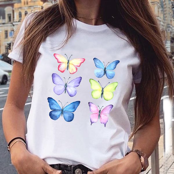 Mulheres dandelion camisetas moda roupas dos desenhos animados aquarela 90s manga curta primavera verão feminino camiseta gráfica