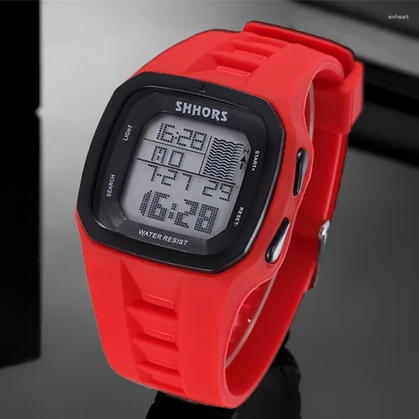 Relógios de pulso Sdotter Shhors Moda Relógio Mulheres LED Relógios Digitais Multifuncional Esportes Eletrônicos Silicone Reloj