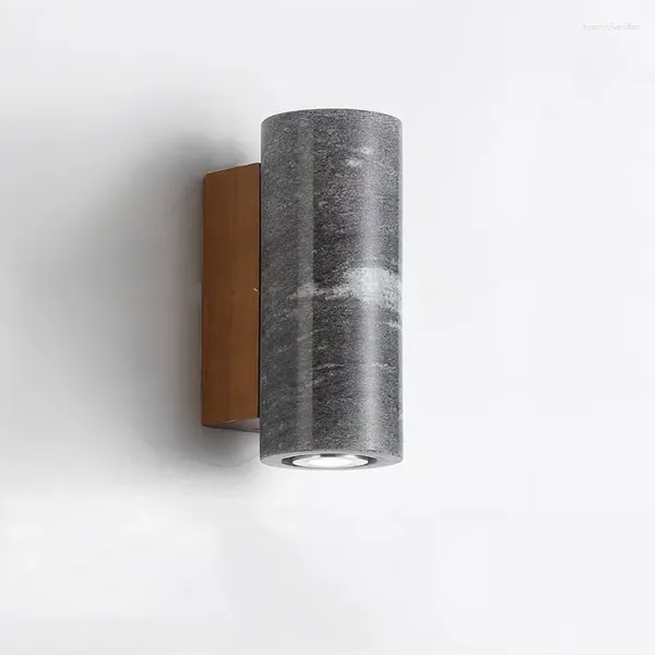 Wandlampen im Wabi-Sabi-Stil, rauchgraue Textur, Marmor, dekorative Lampe, nordische minimalistische Designer-Studiozimmer-Korridor-LED-Wandleuchte