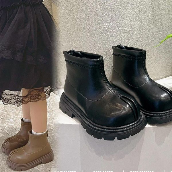 Botas outono meninas tornozelo moda sola macia antiderrapante crianças sapatos esportes casuais tamanho 26-36