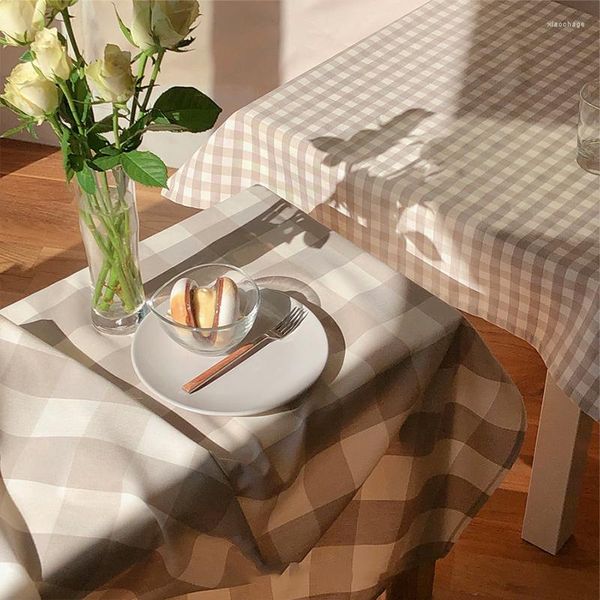 Tovaglia scozzese per tovaglia in cotone e lino rettangolare per picnic all'aperto, decorazione per la casa, per il caffè, compleanno