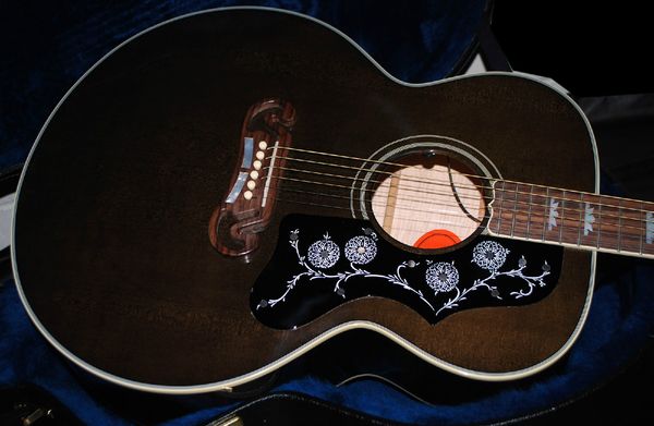 Venda quente de guitarra elétrica de boa qualidade 2013-200 padrão guitarra elétrica acústica loja personalizada trans-preto instrumentos musicais raros