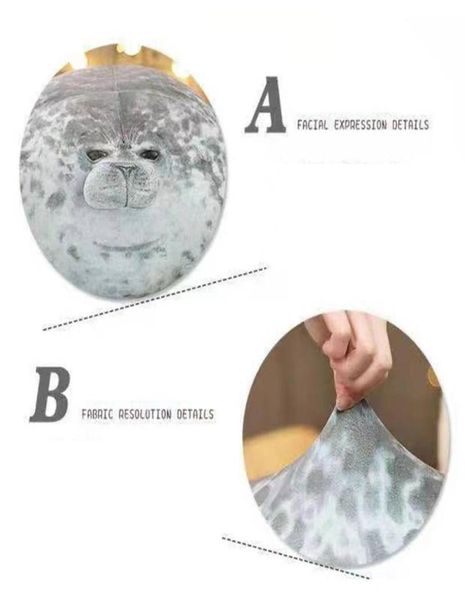 Kızgın Blob Seal Yastıklar Tombul 3d yenilik deniz aslanı bebek peluş oyuncak parti malzemeleri erkekler için bebek uyku yastığı hediyeleri 888990804773083
