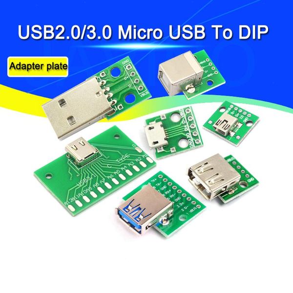 Beleuchtungszubehör Andere 5 /2pcs USB männliche Stecker /Mini-Mikro-zu-Tauch-Adapterplatine 2.54 mm weiblich by-c USB2.0 3.0-Leiterwandel.