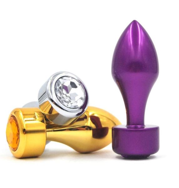 Novo 3 pçslot luxo rosqueado metal butt plug anal inserção sexy rolha anal sexo brinquedos adultos products4340318