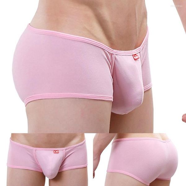 Mutande Intimo uomo in cotone Pantaloncini boxer rosa BuLifting Traspirante Hombre Slip Comfort Boxer sexy Slip Scrotum Bulge