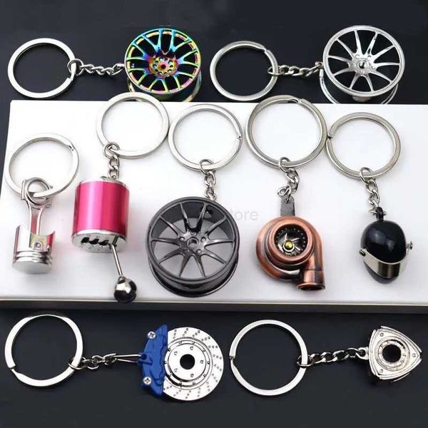 Chiave dell'auto regalo creativo portachiavi in metallo per auto turbo ingranaggio mozzo freno disco ammortizzatore pendenteL231153