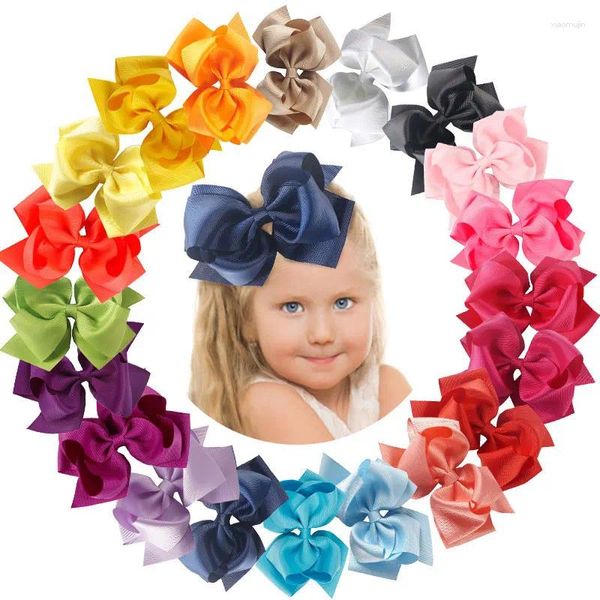 Saç Aksesuarları 5 '' Büyük Grosgrain Şerit Katı Yaylar Klipli Kids Meatwear Butik Saçkoplar Timsah Girls