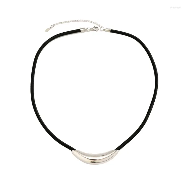 Colares Pingente M2EA Elegante Torques Gargantilha Colar Único Tubo Curvo Clavícula Correntes Jóias Acessório de Moda para Meninas Senhoras