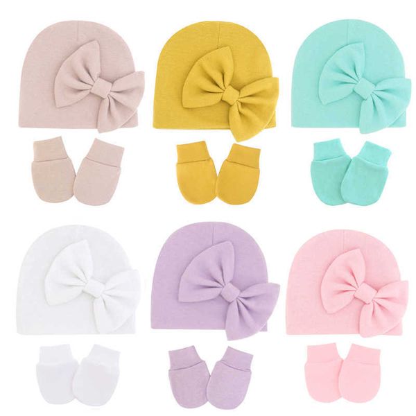 Guanti cappello da ragazza caps set di berretto neonato di cotone per le ragazze accessori per bambini cappelli da infantile per infantili per infanti