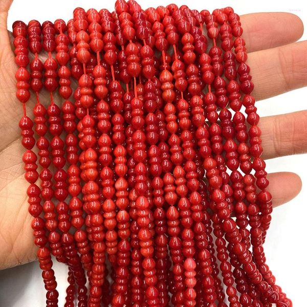 Perline 1 filo di corallo rosso fatto a mano fai da te moda collane bracciali orecchini creazione di gioielli accessori irregolari