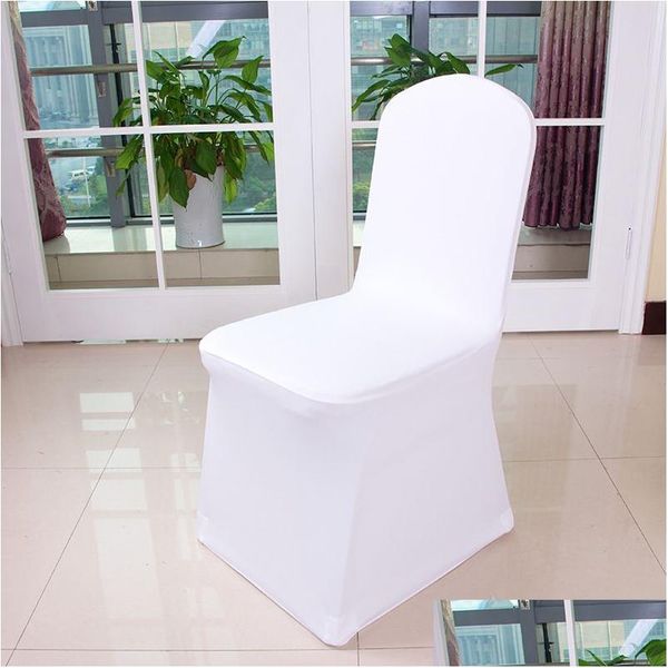 Coprisedie Elastico Ers Poliestere Bianco Spandex Party Banchetto Sedile Er El Decorazione Consegna in consegna Tessili per la casa Giardino Dhozf