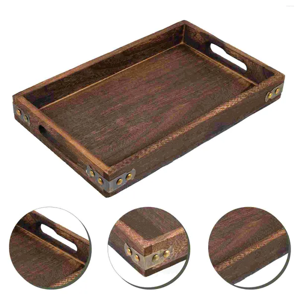 Set di stoviglie in legno massello invecchiato Pallet Vanity Tray Table Storage Board Coffee Ottoman Snack Coffe Decor