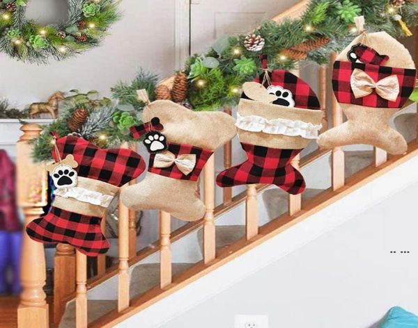 Niedliche Fischgrätenform Socke Weihnachtsstrumpf Kinder Geschenktüten Süßigkeitentüte Weihnachtsbaum Ornament Home Party Dekoration Prop Socks5383044