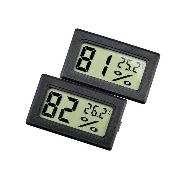 Mini termometro LCD digitale integrato aggiornato in bianco e nero, igrometro, tester per umidità e temperatura, misuratore per frigorifero e congelatore