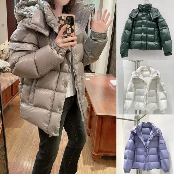 Giacca da uomo firmata da donna piumino parka design giacca da donna cappotto invernale lungo cappotto da uomo stilista parka giacca invernale blu ricamata sciarpa giacca grigio scuro melange