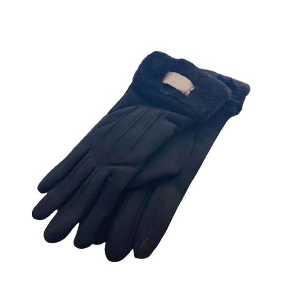 Новые дизайнерские перчатки для мужчин и женщин, модные овчинные кожаные флисовые перчатки с буквами внутри, женские зимние толстые теплые подарки