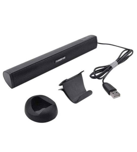 Tragbare Lautsprecher IKANOO für Laptop, Subwoofer, Stereo-Soundbar, kompatibel mit Noteook PC TV, kleine und kabelgebundene Mini-Soundbar, Schwarz 4674417