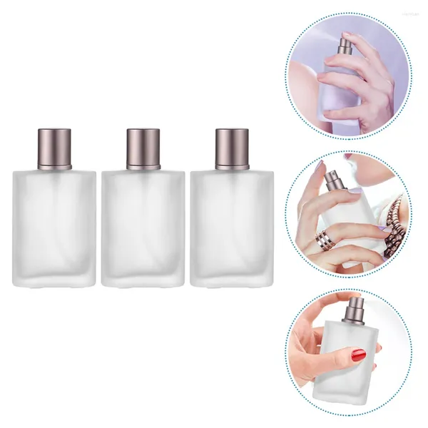 Depolama Şişeleri 3pcs 50ml Doldurulabilir Boş Cam Sprey Şişe Taşınabilir Konteyner Salon Seyahat Örneği