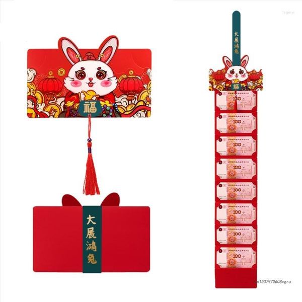 Confezione regalo Busta rossa cinese pieghevole Pacchetto anno Sacchetto di denaro fortunato HongBao
