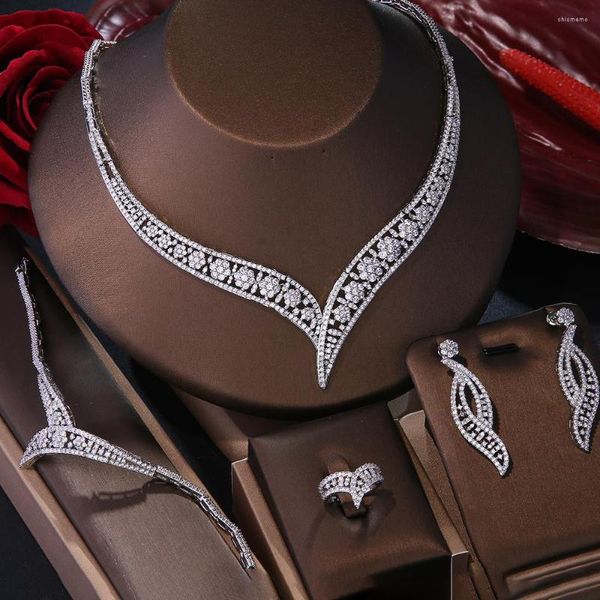 Brincos de colar Conjunto de bettyue Brincho feminino Anel de gargantilha de jóias requintadas de joalheria de joalheria de aniversário de graça nobre de zircônia de zirconia presente