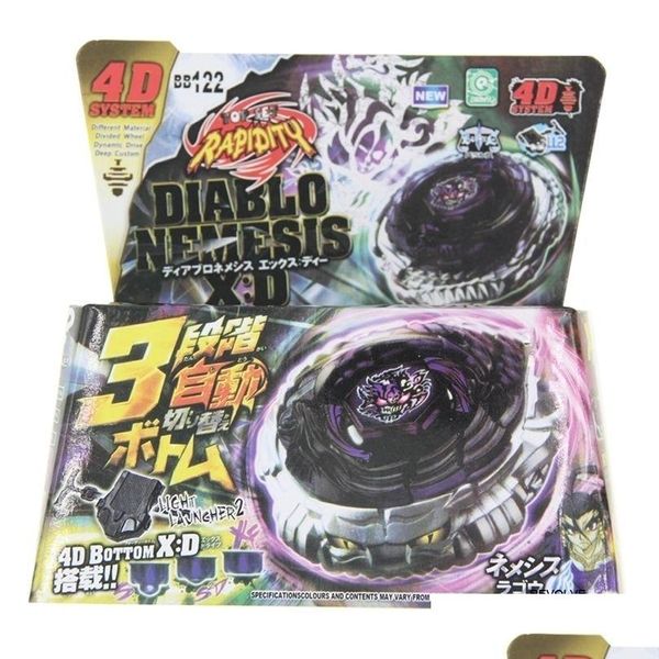 Trottola Bx Toupie Burst Beyblade Trottola Metal Fusion Masters Diabl Nemesis Xd Bb122 Fury 4D Star Starter Set con Launcher Dhynp