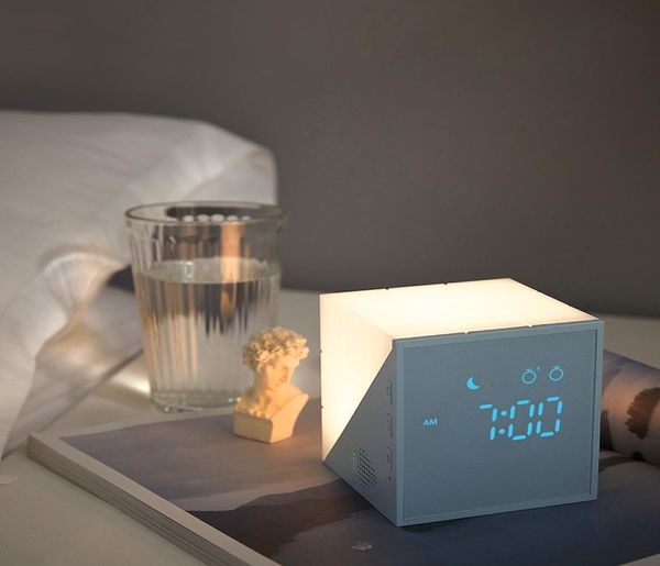 Новое время Кубик Рубика 039s садовый будильник креативный светодиодный ночник мультяшный будильник с зарядкой через USB красочный1181171